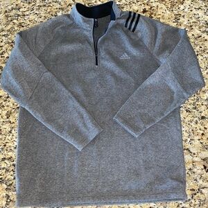 Adidas Men's Heather Gray Zip-Up Sweater